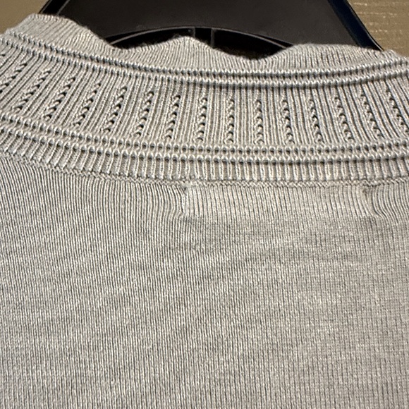 Peruvian Connection Light Gray Scalloped Open Front Cardigan - Picture 8 of 8